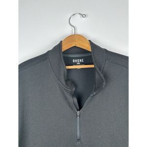 Rhone Sweater Mens XXL Black‎ Long Sleeve Commuter 1/4 Zip Pullover Golf LOGO
